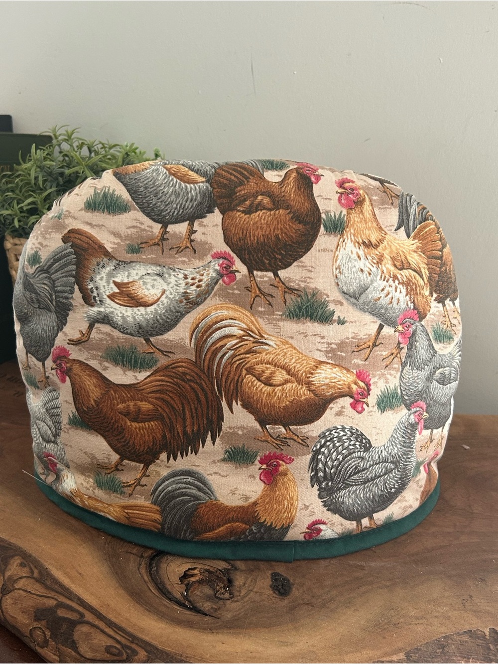 2 Slice Toaster Cover Fabric Rooster Chicken Print Cozy Farmhouse